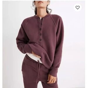 Madewell BetterTerry Henley Sweatshirt | Women’s Purple | Size Small